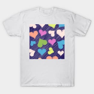 Scribble hearts pattern T-Shirt